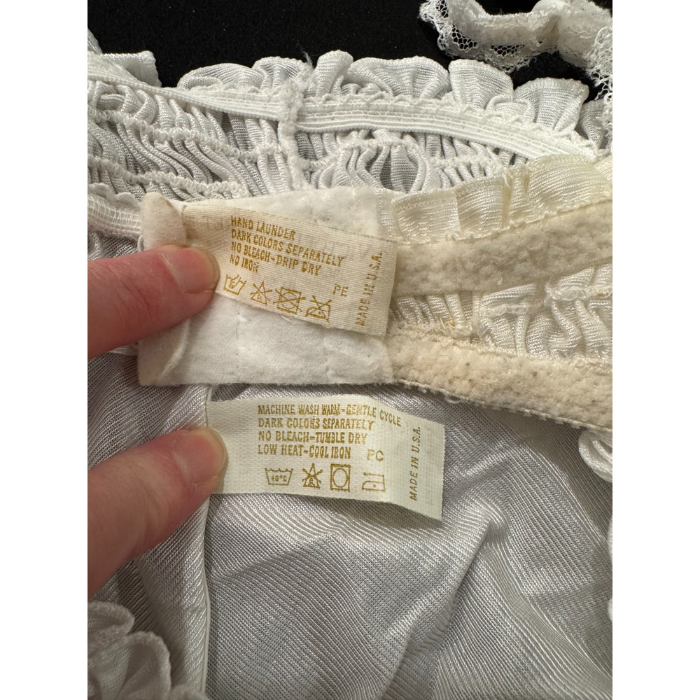Vintage 90s Victoria's Secret Second Skin High Cut Brief Panties L Bra 36C White - Picture 13 of 15